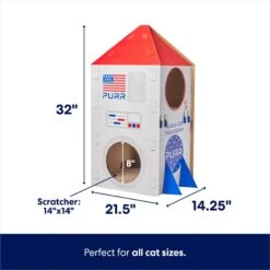 Frisco Spaceship Cardboard Cat House, 2-Story -Cat Dog Supply Store 317721 PT1. AC SS1800 V1689340733