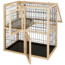 Frisco Collapsible Wood & Wire Cat Cage Playpen, 2 Level -Cat Dog Supply Store 323214 PT3. AC SS1800 V1645493866