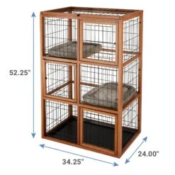 Frisco Collapsible Wood & Wire Cat Cage Playpen, 3 Level -Cat Dog Supply Store 323215 PT1. AC SS1800 V1645736502
