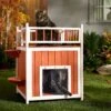 Frisco Outdoor Wooden Cat House With Elevated Balcony Steps -Cat Dog Supply Store 360998 MAIN. AC SS1800 V1659972528