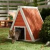 Frisco Outdoor Wooden A-Frame Cat House -Cat Dog Supply Store 361001 MAIN. AC SS1800 V1659972526