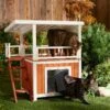 Frisco Outdoor Wooden Cat House With Balcony & Step Ladder -Cat Dog Supply Store 361012 MAIN. AC SS1800 V1659972526