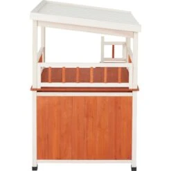 Frisco Outdoor Wooden Cat House With Balcony & Step Ladder -Cat Dog Supply Store 361012 PT3. AC SS1800 V1657828422