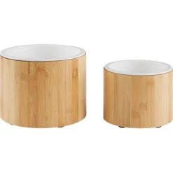 Frisco Elevated Non-Skid Bamboo Melamine Dog Bowl With Bamboo Stand -Cat Dog Supply Store 363391 PT5. AC SS1800 V1657657268