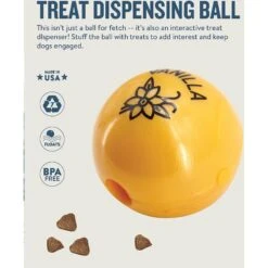 Planet Dog Orbee-Tuff Essentials Vanilla Scented Interactive Dog Ball Treat Dispenser Toy, Yellow -Cat Dog Supply Store 367765 PT2. AC SS1800 V1644528447