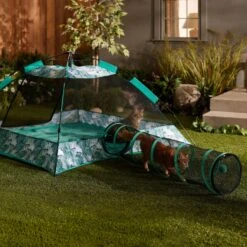 Frisco Mesh Outdoor Pop-up Cat Playpen Tent & Tunnel -Cat Dog Supply Store 371209 PT6. AC SS1800 V1663094504