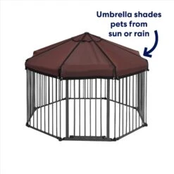 Frisco Outdoor Galvanized Steel 8-Panel Configurable Gate And Playpen With Oxford Roof -Cat Dog Supply Store 507086 PT2. AC SS1800 V1669212042