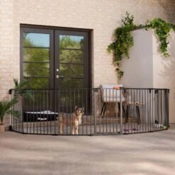 Frisco Outdoor Galvanized Steel 8-Panel Configurable Gate And Playpen With Oxford Roof -Cat Dog Supply Store 507086 PT4. AC SS1800 V1668631346