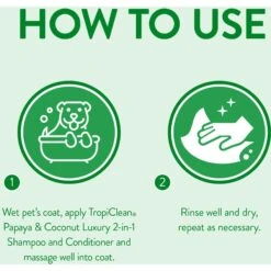 TropiClean Luxury 2 In 1 Papaya & Coconut Pet Shampoo & Conditioner & Frisco Cat & Dog Bristle Brush -Cat Dog Supply Store 575094 PT3. AC SS1800 V1657660395