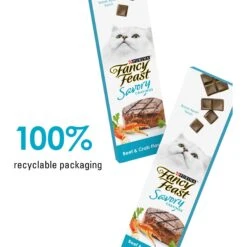 Fancy Feast Savory Cravings Beef & Crab Flavor Limited Ingredient Soft Cat Treats -Cat Dog Supply Store 658486 PT8. AC SS1800 V1664314160