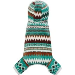 Frisco Fairisle Cozy Plush Fleece Dog & Cat PJs, Green -Cat Dog Supply Store 719054 PT4. AC SS1800 V1692720279