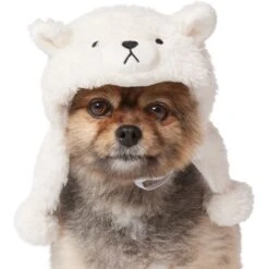 Frisco Plush Polar Bear Dog & Cat Hat -Cat Dog Supply Store 745614 PT2. AC SS1800 V1694802014