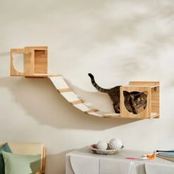 Frisco Cushioned Wall Mounted Cat Wall Shelf & Frisco Cat Silhouette With Bridge Wall Mounted Cat Wall Shelves -Cat Dog Supply Store 785550 PT5. AC SS1800 V1677600274