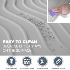PetFusion ToughGrip Gray Cat Litter Mat -Cat Dog Supply Store 94247 PT1. AC SS1800 V1501003252