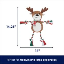 Frisco Holiday Snowman Plush With Rope Squeaky Dog Toy & Frisco Holiday Reindeer Plush With Rope Squeaky Dog Toy -Cat Dog Supply Store 986174 PT6. AC SS1800 V1698258115