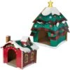 Frisco Holiday Christmas Tree Cardboard Cat House & Frisco Holiday Santa's Workshop Cardboard Cat House