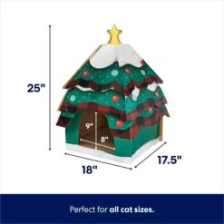 Frisco Holiday Christmas Tree Cardboard Cat House & Frisco Holiday Santa's Workshop Cardboard Cat House -Cat Dog Supply Store 986190 PT2. AC SS1800 V1698257848