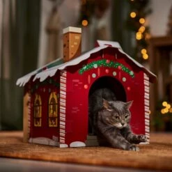 Frisco Holiday Christmas Tree Cardboard Cat House & Frisco Holiday Santa's Workshop Cardboard Cat House -Cat Dog Supply Store 986190 PT8. AC SS1800 V1698258406