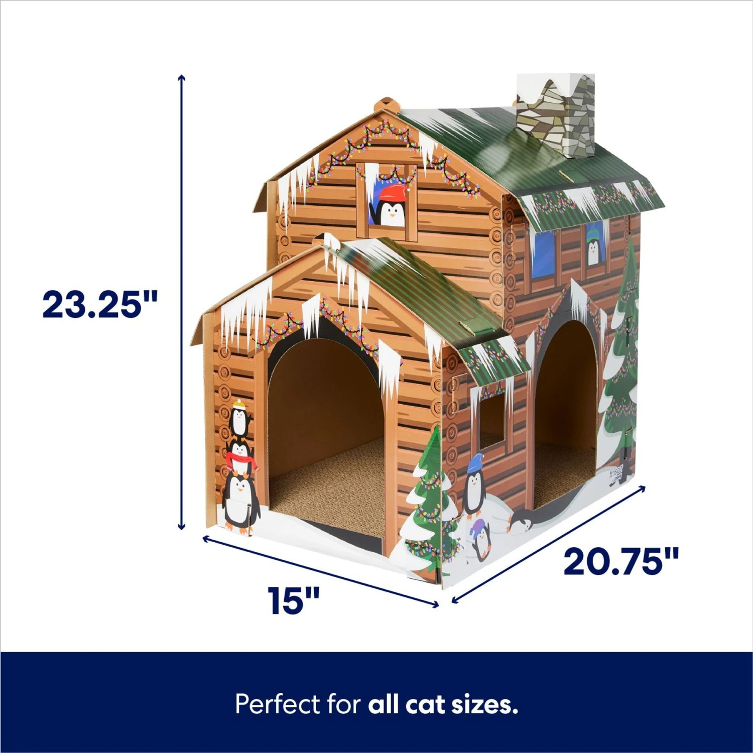 Frisco Holiday Log Cabin Cardboard Cat House & Frisco Holiday Santa's Workshop Cardboard Cat House 5 Frisco Holiday Log Cabin Cardboard Cat House & Frisco Holiday Santa's Workshop Cardboard Cat House - Image 3