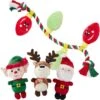 Frisco Holiday Santa's Helpers Plush Squeaky Dog Toy, 3 Count & Frisco Holiday Lights Plush With Rope Squeaky Dog Toy -Cat Dog Supply Store 986206 MAIN. AC SS1800 V1698258117