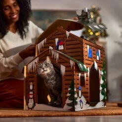 Frisco Holiday Log Cabin Cardboard Cat House & Frisco Holiday Christmas Tree Cardboard Cat House -Cat Dog Supply Store 986238 PT4. AC SS1800 V1698257790