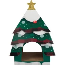 Frisco Holiday Log Cabin Cardboard Cat House & Frisco Holiday Christmas Tree Cardboard Cat House -Cat Dog Supply Store 986238 PT7. AC SS1800 V1698258117