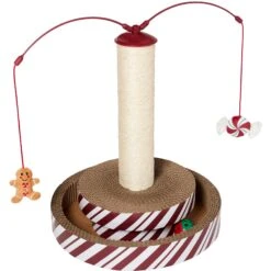 Frisco Holiday Santa Hat & Mistletoe Cat Tracks Cat Toy & Frisco Holiday Gingerbread Interactive Cat Scratcher Cat Toy With Catnip -Cat Dog Supply Store 986246 PT5. AC SS1800 V1698258405