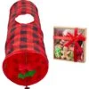 Frisco Holiday Buffalo Plaid Foldable Play Tunnel Cat Toy With Catnip & Frisco Holiday Festive Red Variety Pack Gift Box Cat Toy With Catnip, 14 Count -Cat Dog Supply Store 986262 MAIN. AC SS1800 V1698258404