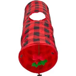 Frisco Holiday Buffalo Plaid Foldable Play Tunnel Cat Toy With Catnip & Frisco Holiday Festive Red Variety Pack Gift Box Cat Toy With Catnip, 14 Count -Cat Dog Supply Store 986262 PT1. AC SS1800 V1698258346