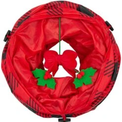 Frisco Holiday Buffalo Plaid Foldable Play Tunnel Cat Toy With Catnip & Frisco Holiday Festive Red Variety Pack Gift Box Cat Toy With Catnip, 14 Count -Cat Dog Supply Store 986262 PT3. AC SS1800 V1698257736